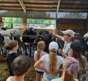 Kinder im Kuhstall