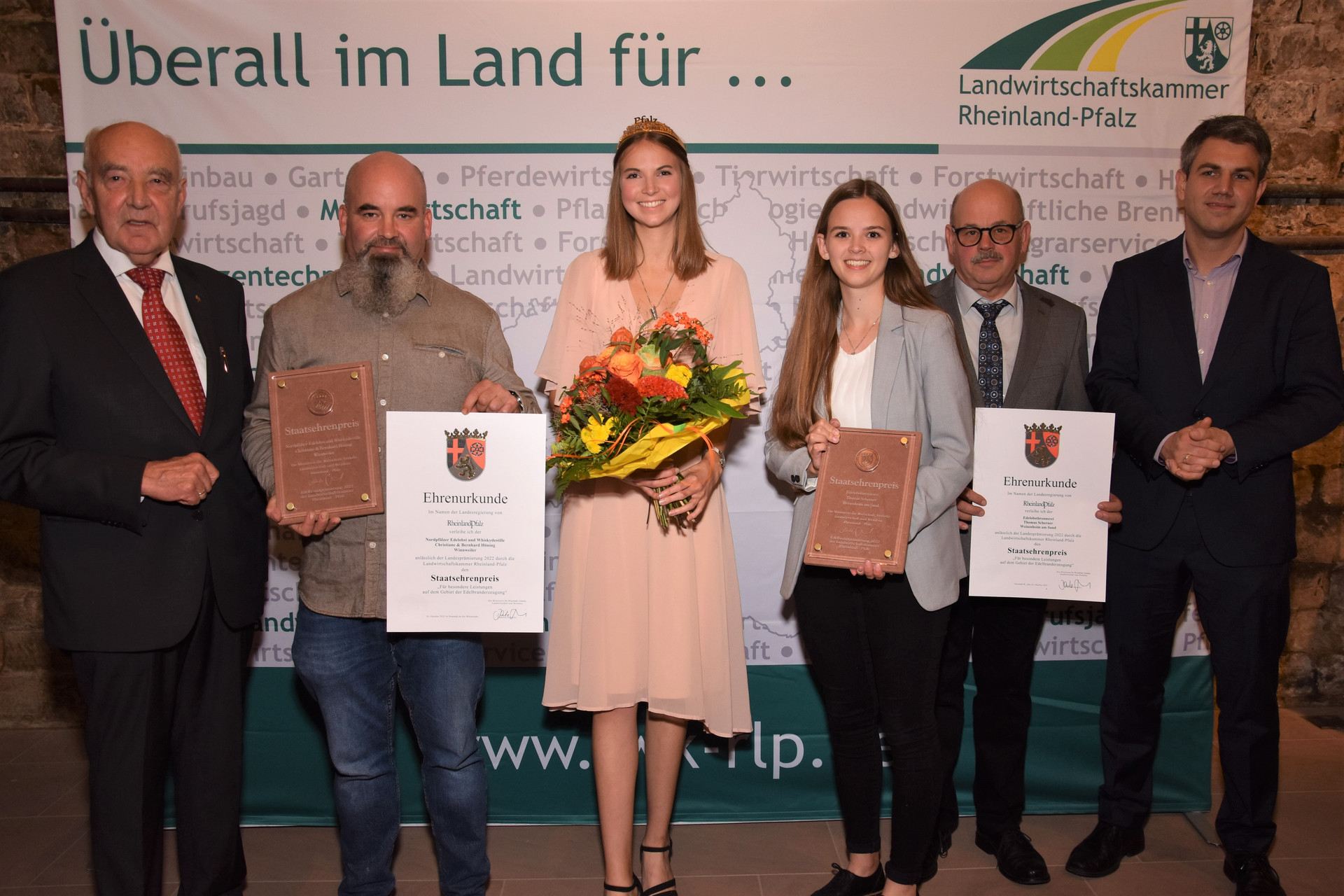 Gruppenbild der Staatsehrenpreisträger Pfalz