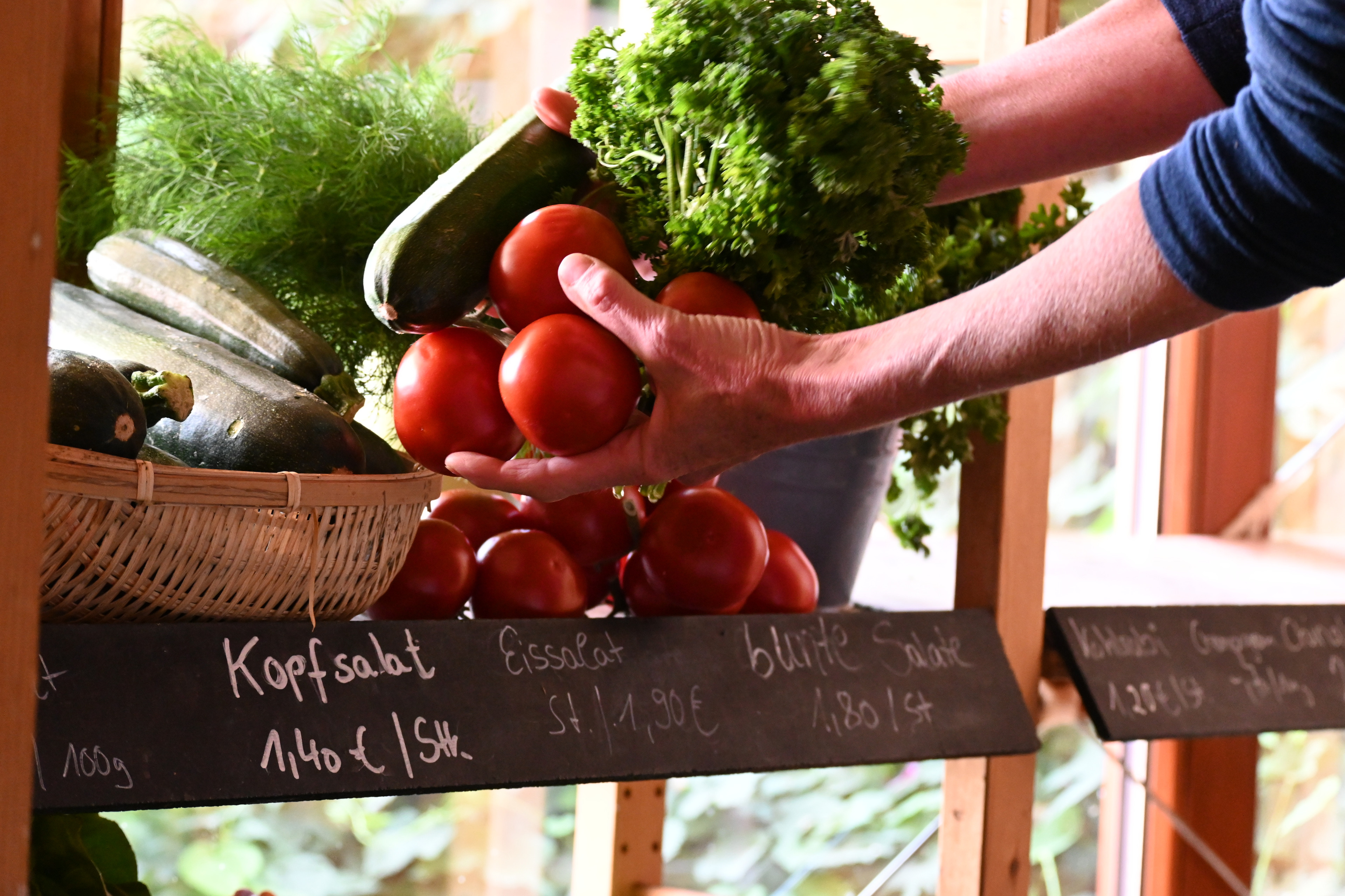 Gemüse im Verkaufsraum