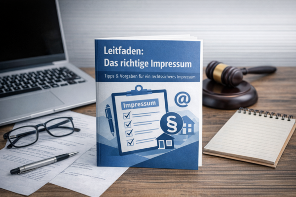 Ansicht einer Broschüre am Arbeitsplatz