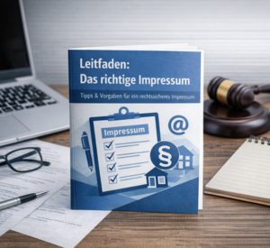 Ansicht einer Broschüre am Arbeitsplatz