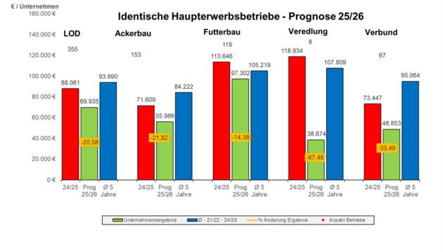 Vorschätzung der Wirtschaftsergebnisse für das laufende Wirtschaftsjahr – Prognose für 2025/26