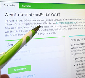 Internetseite auf Bildschirm