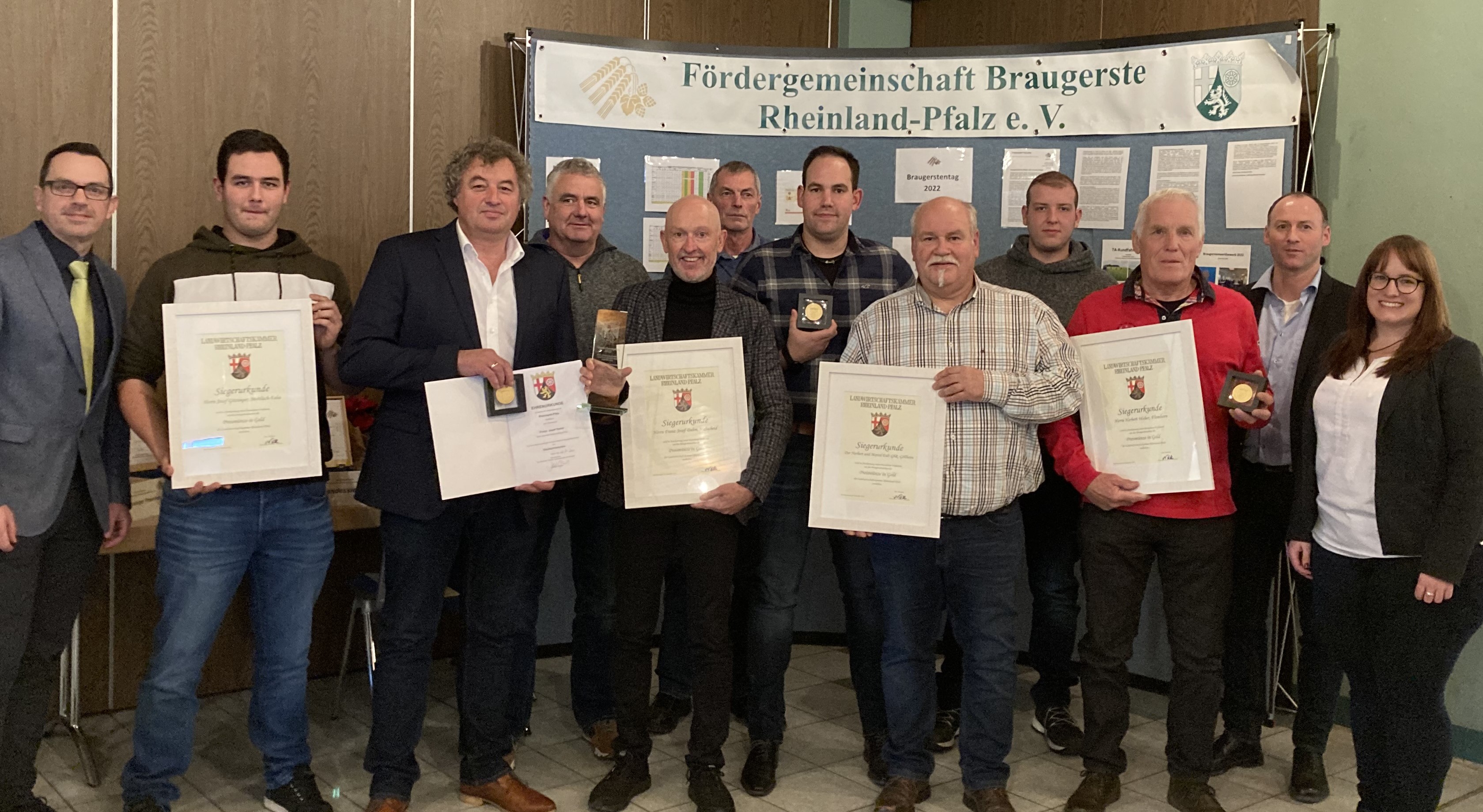 Die Sieger des Braugerstenwettbewerbs 2022.